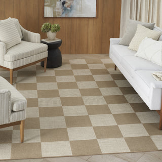 Nourison Washable Modern Jute MDJ02 Natural Ivory Area Rug Corner Image