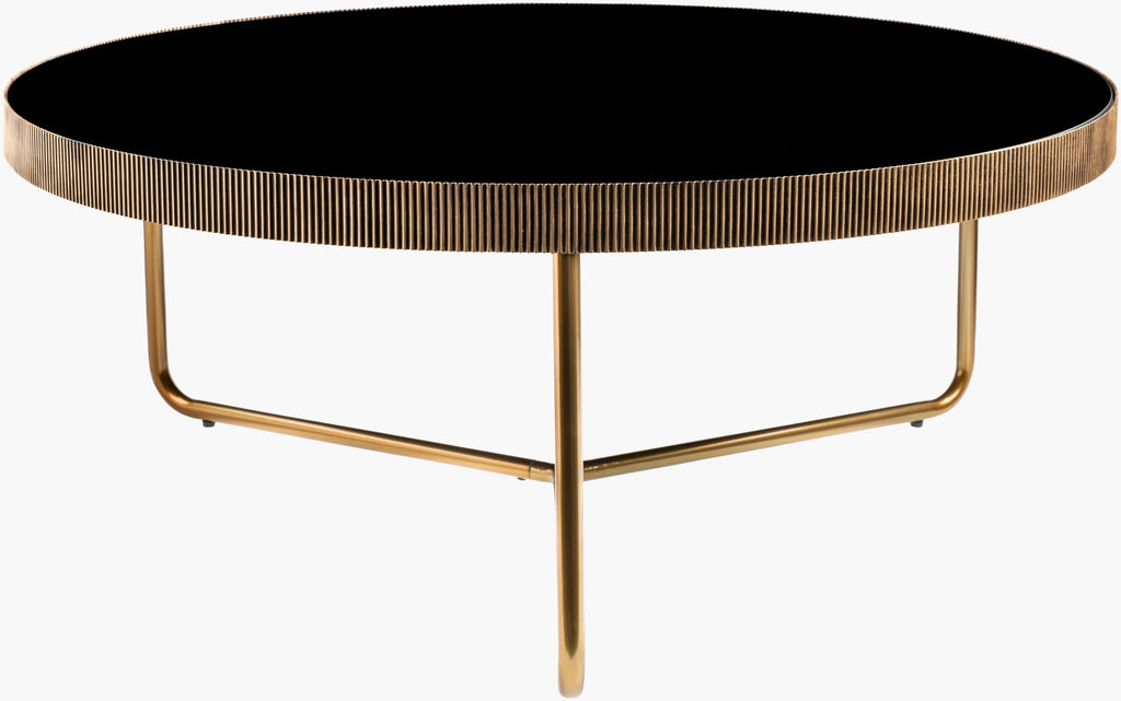 Surya Melton MEL-003 Black / Metallic-Brass Furniture main image