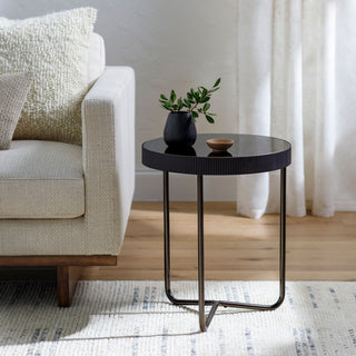 Surya Melton MEL-001 Black / Metallic-Nickel Furniture Style Shot