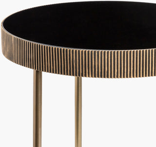 Surya Melton MEL-002 Black / Metallic-Brass Furniture Corner Shot