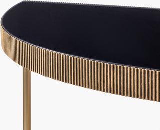 Surya Melton MEL-005 Black / Metallic-Brass Furniture Corner Shot