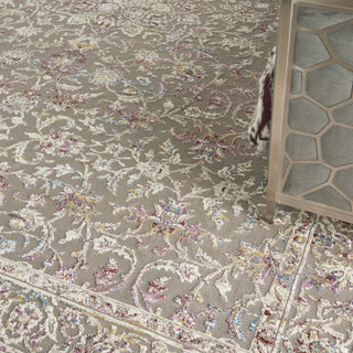 Nourison Melody MEL02 Grey Multicolor Area Rug Corner Image