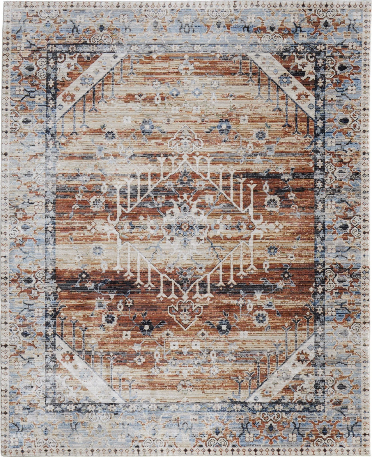 Feizy Melrose 39NZF Ivory/Red/Blue Area Rug