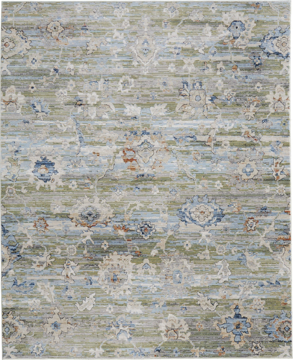 Feizy Melrose 39P3F Green/Ivory/Blue Area Rug – Incredible Rugs and Decor