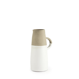 Garand Small Two-Toned White Natural Ceramic Jug Main Image