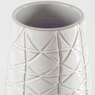 Harrier II Large Gray Ceramic Dark Base White Vase Alternative Image