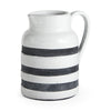Harmon II Large White w/ Charcoal Stripes Ceramic Jug Main Image