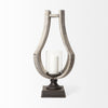 Brillion Large Rustic Wood Metal Table Candle Holder Alternative Image