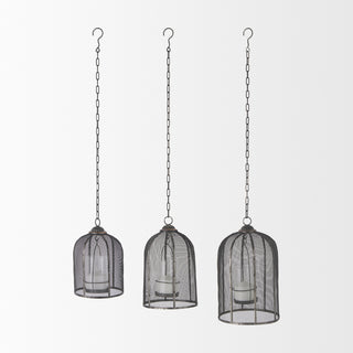 Jutland Black Metal Bird Cage Candle Holder Lanterns Alternative Image