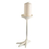Daffy II Tall White Cast Iron Chicken Foot Table Candle Holder Main Image