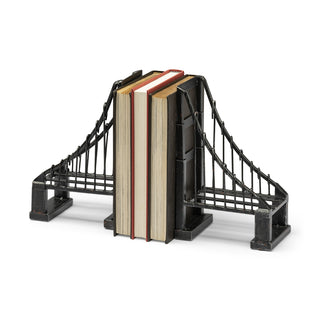 Suspension Brown Wrought Iron Suspension Bridge Bookends Main Image