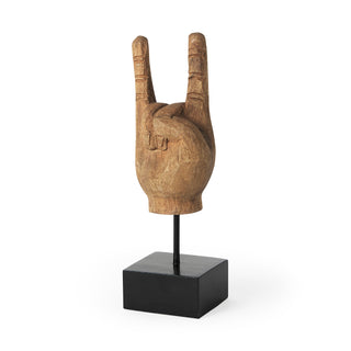 Saxum Natural Wooden Carved Hang Loose Hand Main Image
