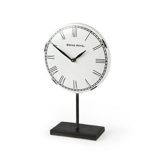 Harriet White/Bronze Metal Table Clock Main Image