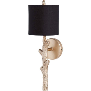 Sabinal II Gold Resin Tree Branch Black Fabric Shade Wall Sconce Main Image