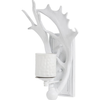 Rockland White Resin Antlers Wall Sconce Main Image