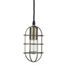 Hines I Antiqued-Brass Metal Cage Pendant Light Main Image