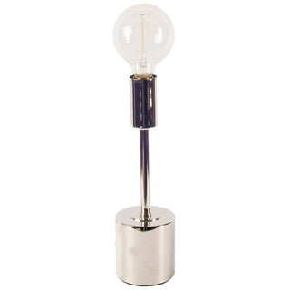 Mooney Metallic-Silver Metal Shade-less Table Lamp Main Image