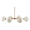 Lahey Gold Multi-Arm w/ Frosted Glass Globe Six Bulb Chandelier Main Image