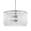 Anna Hanging Gun-Metal w/ Clear Glass Rods Six Bulb Chandelier Main Image