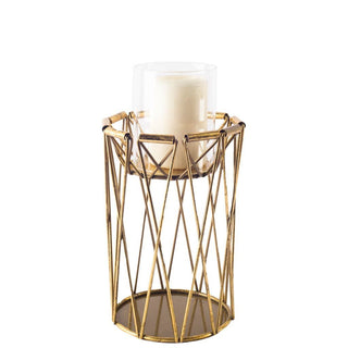 Othello II Short Antiqued Brass Metal Table Candle Holder Main Image