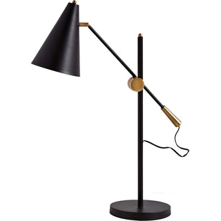 Fragon II Black/Gold Metal Adjustable Cone Shade Table Lamp Main Image