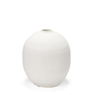 Karakum I Short White Textured Ceramic Vase Main Image