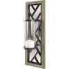 Benji Brown Wood Frame Black Metal Accent Mirrored Wall Candle Holder Main Image