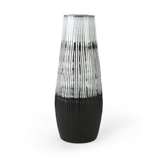 Tanami I Tall Dark Brown/White Ceramic Vase Main Image
