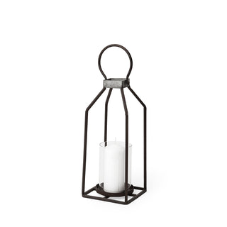 Kingston II Small Rustic Metal Framed Table Candle Holder Main Image