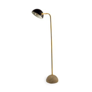Denmark Black/Gold Concrete Base Metal Shade Floor Lamp Main Image