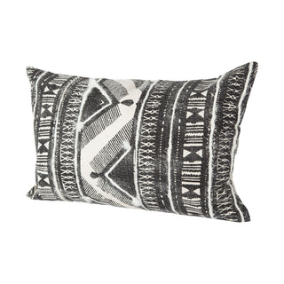 Beveridge II Black And White Embroidered Pattern Decorative Pillow Cover Main Image