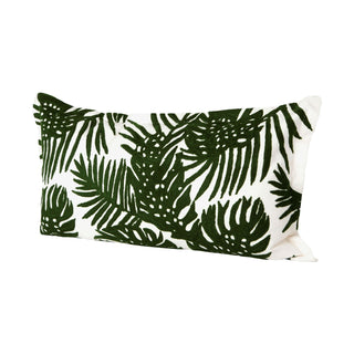 Boyle II Green Tropical Palm Leaf Decorative Pillow Cover Main Image
