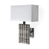 Arcadia II Silver Chrome Base White Rectangular Shade Wall Sconce Main Image