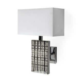 Arcadia II Silver Chrome Base White Rectangular Shade Wall Sconce Main Image