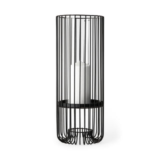 Velo II Large Black Metal Cylindrical Table Candle Holder Main Image