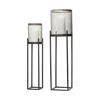 Steen Black Meshed Metal Candle Holder Lanterns Main Image