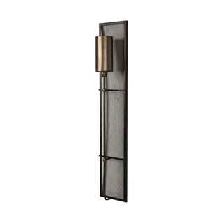 Newcomb Gold/Black Metal Meshed Rectangular Wall Sconce Main Image