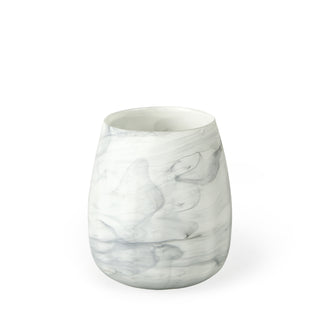 Volta I Short Gray Cream Glass Abstract Pattern Vase Main Image