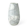 Volta II Tall White Gray Abstract Pattern Glass Vase Main Image