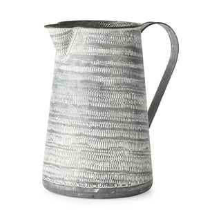 Serena II Large Gray/White Textured Metal Jug Main Image