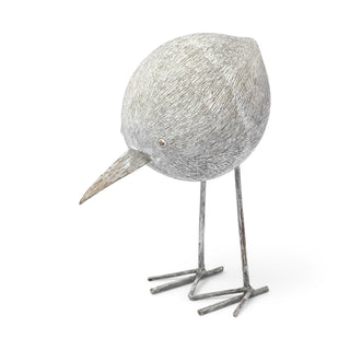 Snipe II Off-White Resin Bird Ornament W/ Metal Feet Main Image