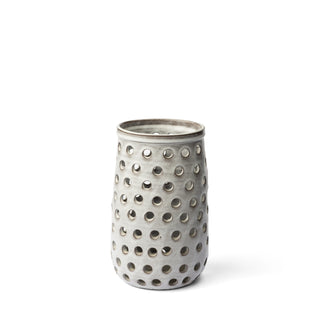 Canasta Small Rustic White Ceramic Cylindrical Vase Main Image