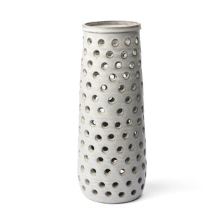 Canasta Large Rustic White Ceramic Decorative Vase Main Image