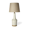 Rebecca White Crackled Ceramic Base Wood Accent Table Lamp Main Image