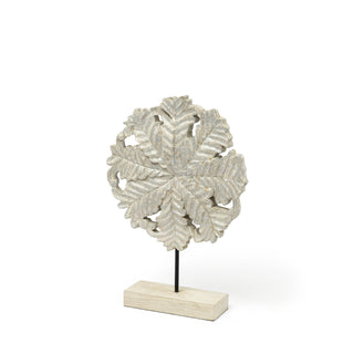 Kamara I (Small) White Washed Wood W/Antiqued Silver Botanical Decorative Object Main Image