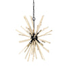 Jules Blonde Wood and Black Metal Six Bulb Chandelier Light Main Image