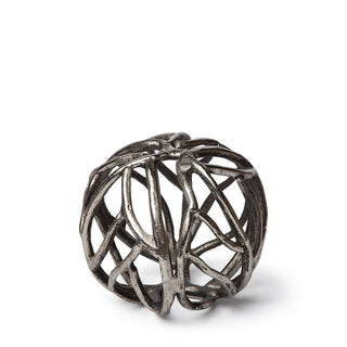 Sphaira I Small Silver Cast Aluminum Decorative Tree Branch Orb Main Image
