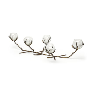 Vine II Distressed Gold Metal Creeper Five Candle Table Candle Holder Main Image