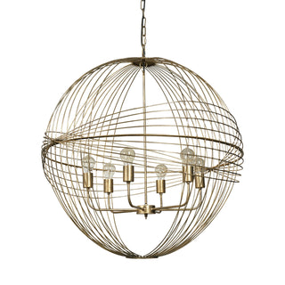 Chiron II Gold Metal Globe Six Bulb Chandelier Main Image