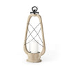 Zain II Large Brown Wooden Vintage Inspired Candle Holder Lantern Main Image